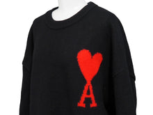 画像をギャラリービューアに読み込む, ami alexandre mattiussi アミアレクサンドレマチウシ ニット・セーター クルーネックセーター ブラック サイズM 美品 中古 54207