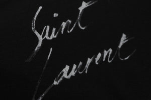 SAINT LAURENT サンローラン グラフィック ロゴ 半袖Ｔシャツ 2022年 ブラック トップス 黒色 480406 サイズXL 美品 中古 54208