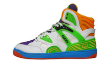 画像をギャラリービューアに読み込む, 極美品 GUCCI グッチ スニーカー バスケット ハイカット ヴィンテージ加工 661310 22SS ホワイト マルチカラー サイズ7 中古 54220