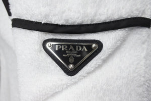 PRADA プラダ 半袖シャツ コットンテリー ボウリングシャツ ホワイト タオル地 コットン XXL SC559_S212_1ZR3 美品 中古 54250