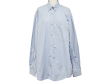 画像をギャラリービューアに読み込む, BALENCIAGA バレンシアガ 長袖シャツ 18年 バックプリントシャツ ブルー コットン サイズ37 C630556878TYB185840 良品 中古 54254