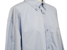 画像をギャラリービューアに読み込む, BALENCIAGA バレンシアガ 長袖シャツ 18年 バックプリントシャツ ブルー コットン サイズ37 C630556878TYB185840 良品 中古 54254