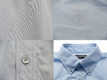 画像をギャラリービューアに読み込む, BALENCIAGA バレンシアガ 長袖シャツ 18年 バックプリントシャツ ブルー コットン サイズ37 C630556878TYB185840 良品 中古 54254