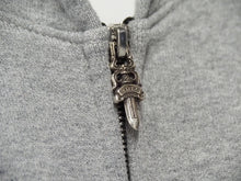 Load image into Gallery viewer, 極美品 CHROME HEARTS クロムハーツ ワイノットラグランスリーブジップアップパーカー グレー ブラック サイズXXL 中古 54256