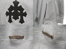 Load image into Gallery viewer, 極美品 CHROME HEARTS クロムハーツ ワイノットラグランスリーブジップアップパーカー グレー ブラック サイズXXL 中古 54256