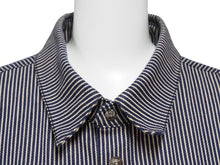 画像をギャラリービューアに読み込む, CHROME HEARTS クロムハーツ ジャケット ワークジャケット ヒッコリーストライプ ネイビー ホワイト コットン XL 美品 中古 54258