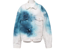 画像をギャラリービューアに読み込む, LouisVuitton ルイヴィトン 23SS スプレーデニムジャケット RM231M U14 HOA10W コットン ホワイト ブルー 46 美品 中古 54264