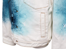 画像をギャラリービューアに読み込む, LouisVuitton ルイヴィトン 23SS スプレーデニムジャケット RM231M U14 HOA10W コットン ホワイト ブルー 46 美品 中古 54264