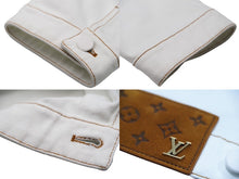画像をギャラリービューアに読み込む, LouisVuitton ルイヴィトン 23SS スプレーデニムジャケット RM231M U14 HOA10W コットン ホワイト ブルー 46 美品 中古 54264