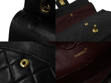 画像をギャラリービューアに読み込む, CHANEL シャネル マトラッセ25 ショルダーバッグ ダブルフラップ 2番台 ラムスキン ブラック ゴールド金具 美品 中古 54277