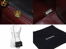 画像をギャラリービューアに読み込む, CHANEL シャネル ミニマトラッセ ショルダーバッグ 5番台 ココマーク ラムスキン ブラック ゴールド 美品 中古 54293