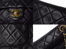 画像をギャラリービューアに読み込む, CHANEL シャネル ミニマトラッセ ショルダーバッグ 5番台 ココマーク ラムスキン ブラック ゴールド 美品 中古 54293