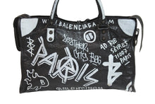 画像をギャラリービューアに読み込む, BALENCIAGA バレンシアガ トートバッグ グラフィティ クラシックシティ ミディアム 505550.Y.535269 シルバー金具 美品 中古 54297