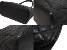 画像をギャラリービューアに読み込む, CHANEL シャネル 復刻トート 7番台 ハンドバッグ ココマーク キャビアスキン ブラック ゴールド金具 美品 中古 54298