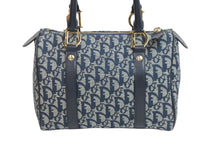 Load image into Gallery viewer, Christian Dior クリスチャンディオール ミニボストンバッグ トロッター 02-B0-0995 キャンバス ネイビー ゴールド 美品 中古 54317