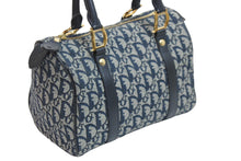 Load image into Gallery viewer, Christian Dior クリスチャンディオール ミニボストンバッグ トロッター 02-B0-0995 キャンバス ネイビー ゴールド 美品 中古 54317