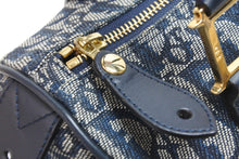 Load image into Gallery viewer, Christian Dior クリスチャンディオール ミニボストンバッグ トロッター 02-B0-0995 キャンバス ネイビー ゴールド 美品 中古 54317
