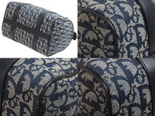 Load image into Gallery viewer, Christian Dior クリスチャンディオール ミニボストンバッグ トロッター 02-B0-0995 キャンバス ネイビー ゴールド 美品 中古 54317