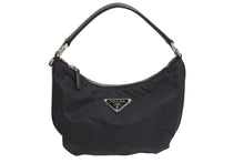 Load image into Gallery viewer, 極美品 PRADA プラダ ハンドバッグ ワンショルダー トライアングルロゴ BR3332 ナイロン ブラック シルバー金具 中古 54325