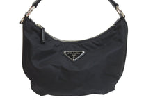 Load image into Gallery viewer, 極美品 PRADA プラダ ハンドバッグ ワンショルダー トライアングルロゴ BR3332 ナイロン ブラック シルバー金具 中古 54325