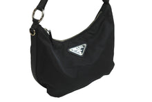 Load image into Gallery viewer, 極美品 PRADA プラダ ハンドバッグ ワンショルダー トライアングルロゴ BR3332 ナイロン ブラック シルバー金具 中古 54325