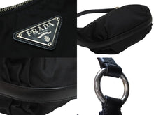 Load image into Gallery viewer, 極美品 PRADA プラダ ハンドバッグ ワンショルダー トライアングルロゴ BR3332 ナイロン ブラック シルバー金具 中古 54325
