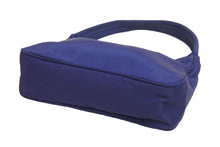 Load image into Gallery viewer, 極美品 PRADA プラダ ハンドバッグ ワンショルダー MV515 ホーボー ミニバッグ 三角ロゴ ブルー ナイロン 中古 54349