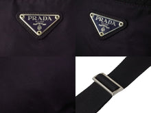 Load image into Gallery viewer, PRADA プラダ テスート ナイロン ショルダーバッグ トライアングルロゴ パープル 鞄 斜め掛け ブラック 中古 54351