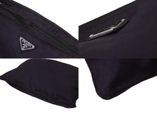 Load image into Gallery viewer, PRADA プラダ テスート ナイロン ショルダーバッグ トライアングルロゴ パープル 鞄 斜め掛け ブラック 中古 54351