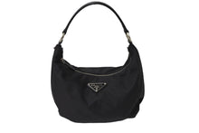 Load image into Gallery viewer, PRADA プラダ ハンドバッグ ワンショルダー 三角プレート ブラック ナイロン BR3332 シルバー金具 美品 中古 54358