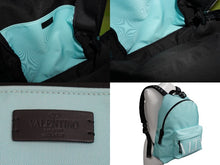 画像をギャラリービューアに読み込む, VALENTINO ヴァレンティノ リュック VLTN バックパック ブルー ナイロン WY2B0993YHST01 シルバー金具 良品 中古 54369