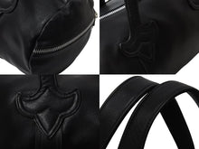 画像をギャラリービューアに読み込む, CHROME HEARTS クロムハーツ ボストンバッグ タイニーダッフル ダガージップ レザー ブラック シルバー金具 美品 中古 54375