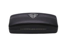 画像をギャラリービューアに読み込む, 極美品 MAYBACH マイバッハ サングラスケース ロゴ レザー ブラック シルバー 中古 54392
