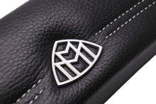 画像をギャラリービューアに読み込む, 極美品 MAYBACH マイバッハ サングラスケース ロゴ レザー ブラック シルバー 中古 54392