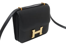 Load image into Gallery viewer, HERMES エルメス ショルダーバッグ ミニ コンスタンス3 A刻印 ブラック スイフト ローズゴールド金具 美品 中古 54402