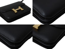 Load image into Gallery viewer, HERMES エルメス ショルダーバッグ ミニ コンスタンス3 A刻印 ブラック スイフト ローズゴールド金具 美品 中古 54402