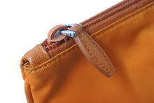 Load image into Gallery viewer, PRADA プラダ ポーチ 1NH545 ストラップ付き TESSUTO アランチョ ナイロン プレートロゴ オレンジ シルバー金具 美品 中古 54425