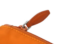 Load image into Gallery viewer, PRADA プラダ ポーチ 1NH545 ストラップ付き TESSUTO アランチョ ナイロン プレートロゴ オレンジ シルバー金具 美品 中古 54425