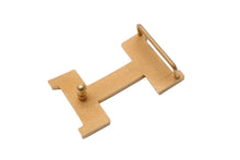 Load image into Gallery viewer, HERMES エルメス ベルト H バックル □D刻印 ボックスカーフ ナロー レザー 65 ブラック ブラウン ゴールド金具 美品 中古 54434