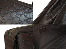 画像をギャラリービューアに読み込む, GUCCI グッチ クラッチバッグ セカンドバッグ GG柄 シマ ブラウン レザー 152600 シルバー金具 中古 54438
