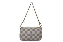 画像をギャラリービューアに読み込む, LOUIS VUITTON ルイヴィトン ポーチ N58010 ミニポシェットアクセソワール ダミエアズール ホワイト ゴールド金具 美品 中古 54456