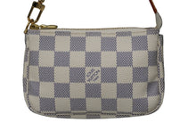 画像をギャラリービューアに読み込む, LOUIS VUITTON ルイヴィトン ポーチ N58010 ミニポシェットアクセソワール ダミエアズール ホワイト ゴールド金具 美品 中古 54456