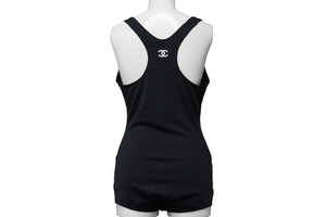 CHANEL Chanel Swimwear Swimsuit Coco Mark Navy Nylon Spandex Size 42 Good Condition Used 54475