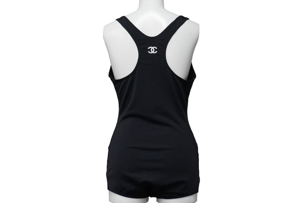 CHANEL Chanel Swimwear Swimsuit Coco Mark Navy Nylon Spandex Size 42 Good Condition Used 54475