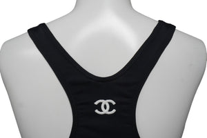 CHANEL Chanel Swimwear Swimsuit Coco Mark Navy Nylon Spandex Size 42 Good Condition Used 54475