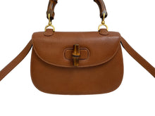 画像をギャラリービューアに読み込む, GUCCI グッチ バンブー 2WAYバッグ ハンドバッグ ショルダーバッグ 000 01 0633 レザー ブラウン ゴールド金具 美品 中古 54476