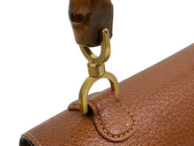 画像をギャラリービューアに読み込む, GUCCI グッチ バンブー 2WAYバッグ ハンドバッグ ショルダーバッグ 000 01 0633 レザー ブラウン ゴールド金具 美品 中古 54476