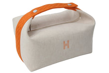 Load image into Gallery viewer, 新品同様 HERMES エルメス ハンドバッグ ブリッドアブラックＧＭ ジグザグ ベージュ系 オレンジ系 シルバー金具 中古 54485