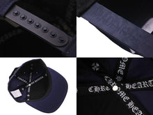 Load image into Gallery viewer, 新品未使用 CHROME HEARTS クロムハーツ ベースボールキャップ CHキャップ ネイビー ホワイト シルバー925 フリー 中古 54500