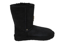画像をギャラリービューアに読み込む, 新品未使用 CHROME HEARTS クロムハーツ UGG アグ ムートンブーツ CHクロス シープスキン シルバー925 ブラック 23 中古 54503